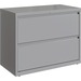 Lorell Fortress Series Lateral File - 36" x 18.6" x 28" - 2 x Drawer(s) for File - Letter, Legal, A4 - Hanging Rail, Magnetic Label Holder, Locking Drawer, Locking Bar, Ball Bearing Slide, Reinforced Base, Adjustable Leveler, Interlocking, Anti-tip - Silver - Recycled