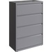 Lorell Fortress Series Lateral File - 36" x 18.6" x 52.5" - 4 x Drawer(s) for File - Letter, Legal, A4 - Lateral - Hanging Rail, Magnetic Label Holder, Locking Drawer, Locking Bar, Ball Bearing Slide, Reinforced Base, Adjustable Leveler, Interlocking, Anti-tip, Versatile - Silver - Steel - Recycled