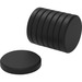U Brands High Energy Metal Magnets - 1.25" Diameter - Round - Durable - 8 / Pack - Black