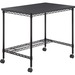 Safco Mobile Wire Desk - Melamine, Black - 35.8" Table Top Width x 24" Table Top Depth - 30.8" Height - Assembly Required - Black - 1 Each