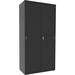 Lorell Fortress Series Janitorial Cabinet - 36" x 18" x 72" - 4 x Shelf(ves) - Hinged Door(s) - Locking System, Welded, Sturdy, Recessed Locking Handle, Durable, Removable Lock, Storage Space, Adjustable Shelf - Black - Powder Coated - Steel - Recycled