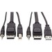 Eaton Tripp Lite Series DisplayPort KVM Cable Kit, 3 in 1 - 4K DisplayPort, USB, 3.5 mm Audio (3xM/3xM), 4:4:4, 6 ft. (1.83 m), Black - 5.91 ft KVM Cable for KVM Switch, Computer - First End: 1 x Mini-phone Male Audio, First End: 1 x DisplayPort Male Digi