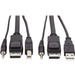 Eaton Tripp Lite Series DisplayPort KVM Cable Kit, 3 in 1 - 4K DisplayPort, USB, 3.5 mm Audio (3xM/3xM), 4:4:4, 10 ft. (3.05 m), Black - 9.84 ft KVM Cable for KVM Switch, Computer - First End: 1 x Mini-phone Male Audio, First End: 1 x DisplayPort Male Dig