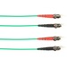 Black Box Fiber Optic Duplex Patch Network Cable - 6.50 ft Fiber Optic Network Cable for Network Device - First End: 2 x ST Network - Male - Second End: 2 x ST Network - Male - 10 Gbit/s - Patch Cable - OFNP - 50/125 µm - Green - TAA Compliant