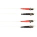Black Box Fiber Optic Duplex Patch Network Cable - 9.80 ft Fiber Optic Network Cable for Network Device - First End: 2 x ST Network - Male - Second End: 2 x ST Network - Male - 10 Gbit/s - Patch Cable - OFNR - 50/125 µm - White - TAA Compliant