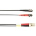 Black Box Fiber Optic Patch Network Cable - 49.20 ft Fiber Optic Network Cable for Network Device - First End: ST Network - Male - Second End: LC Network - Male - 1 Gbit/s - Patch Cable - OFNR - Black - TAA Compliant