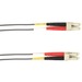 Black Box Fiber Optic Duplex Patch Network Cable - 9.80 ft Fiber Optic Network Cable for Network Device - First End: 2 x LC Network - Male - Second End: 2 x LC Network - Male - 10 Gbit/s - Patch Cable - LSZH - 50/125 µm - Gray - TAA Compliant