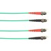 Black Box Fiber Optic Duplex Patch Network Cable - 9.80 ft Fiber Optic Network Cable for Network Device - First End: 2 x ST Network - Male - Second End: 2 x ST Network - Male - 10 Gbit/s - Patch Cable - LSZH - 50/125 µm - Green - TAA Compliant
