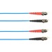 Black Box Fiber Optic Duplex Patch Network Cable - 13.10 ft Fiber Optic Network Cable for Network Device - First End: 2 x ST Network - Male - Second End: 2 x ST Network - Male - 10 Gbit/s - Patch Cable - LSZH - 50/125 µm - Blue - TAA Compliant