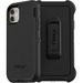 OtterBox Defender Carrying Case (Holster) Apple iPhone 11 Smartphone - Black - Dirt Resistant Port, Dust Resistant Port, Anti-slip, Lint Resistant Port - Belt Clip