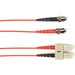 Black Box Fiber Optic Duplex Patch Network Cable - 82 ft Fiber Optic Network Cable for Network Device - First End: 2 x ST Network - Male - Second End: 2 x SC Network - Male - 1 Gbit/s - Patch Cable - OFNP, OFNR - 62.5/125 µm - Red - TAA Compliant