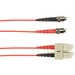 Black Box Fiber Optic Duplex Patch Network Cable - 13.10 ft Fiber Optic Network Cable for Network Device - First End: 2 x ST Network - Male - Second End: 2 x SC Network - Male - 10 Gbit/s - Patch Cable - OFNP - 50/125 µm - Red - TAA Compliant