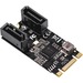 IO Crest 2 Port SATA III 6Gb/s M.2 22x42 Controller Card - Serial ATA/600 - M.2 - Plug-in Card - 2 Total SATA Port(s) - 2 SATA Port(s) Internal - PC, Linux, Mac