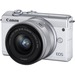 Canon EOS M200 24.1 Megapixel Mirrorless Camera with Lens - 0.59" - 1.77" - White - Autofocus - 3" Touchscreen LCD - 3x Optical Zoom - Optical (IS) - 6000 x 4000 Image - 3840 x 2160 Video - HD Movie Mode - Wireless LAN