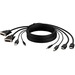 Belkin Dual DVI to HDMI High Retention + USB A/B + Audio Passive Combo KVM Cable - 10 ft KVM Cable for KVM Switch, Server, Video Device, Computer, Keyboard/Mouse - First End: 2 x HDMI 2.0 Digital Audio/Video - Male, 1 x Mini-phone Audio - Male, 1 x 4-pin 