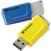 Verbatim 16GB Store 'n' Click USB Flash Drive - 2pk - Blue, Yellow - 16 GB - USB - Blue, Yellow - Lifetime Warranty - 2 / Pack