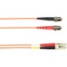 Black Box Fiber Optic Duplex Patch Network Cable - 16.40 ft Fiber Optic Network Cable for Network Device - First End: 2 x ST Network - Male - Second End: 2 x LC Network - Male - 10 Gbit/s - Patch Cable - OFNR - 50/125 µm - Orange - TAA Compliant