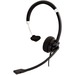 V7 Deluxe Mono Headset - Mono - Mini-phone (3.5mm) - Wired - 31.50 Hz - 20 kHz - Over-the-head - Monaural - Supra-aural - 5.91 ft Cable - Echo Cancelling, Noise Cancelling, Omni-directional Microphone - Black, Silver