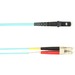 Black Box Fiber Optic Duplex Patch Network Cable - 9.80 ft Fiber Optic Network Cable for Network Device - First End: 2 x LC Network - Male - Second End: 2 x MT-RJ Network - Male - 10 Gbit/s - Patch Cable - OFNP - 50/125 µm - Aqua - TAA Compliant