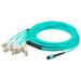 AddOn 30m MPO (Female) to 8xLC (Male) 8-Strand Aqua LSZH Aqua OM4 Fiber Fanout Cable - 100% compatible and guaranteed to work