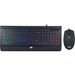 Adesso EasyTouch 137CB Illuminated Gaming Keyboard & Mouse Combo - USB Cable - 104 Key - English (US) - Black - USB Cable Mouse - Optical - 1000 dpi - Black - Compatible with Windows