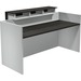 Heartwood Modern Reception Desk - 71" x 29.5"43.5" , 0.1" Edge, 1" Top - Band Edge - Material: Particleboard - Finish: Gray Dusk, White