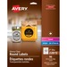 Avery Glossy Clear Round Labels2" Diameter, Permanent Adhesive, for Laser and Inkjet Printers - - Height2" Diameter - Permanent Adhesive - Round Scallop - Laser, Inkjet - Glossy Clear - 12 / Sheet - 8 Total Sheets - 96 / Pack