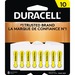 Duracell Battery - For Hearing Aid - 10 - 1.4 V DC - 8 / Pack