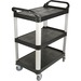 Globe Utility Cart Small Black - 200 lb (90.72 kg) Load Capacity - 33" (838.20 mm) Length x 17" (431.80 mm) Width x 37" (939.80 mm) Height - Black - 1 Each