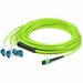 AddOn 20m MPO (Female) to 8xLC (Male) 8-strand Lime Green OM5 Fiber Fanout Cable - 65.62 ft Fiber Optic Network Cable for Network Device - First End: 1 x MPO Network - Female - Second End: 4 x LC Network - Male - Fan-out Cable - Riser - 50/125 µm - 