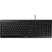 CHERRY STREAM Keyboard - Cable Connectivity - USB Interface - 104 Key Volume Up, Volume Down, Previous Track, Next Track, Play/Pause, Lock, Email, Browser, Mute, Calculator Hot Key(s) - English (US) - QWERTY Layout - Windows - Scissors Keyswitch - Black