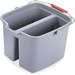 Rubbermaid Commercial Double Pail - 17 quart - Sturdy Handle - 10.1" x 13.9" - Plastic - Gray - 6 / Carton