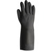 ProGuard Long-sleeve Lined Neoprene Gloves - Chemical, Acid, Oil, Grease Protection - Large Size - Black - Extra Heavyweight, Long Sleeve, Flock-lined, Embossed Grip, Tear Resistant, Durable, Corrosion Resistance - For Petrochemical Handling, Metal Handli