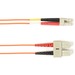 Black Box Colored Fiber OM3 50/125 Multimode Fiber Optic Patch Cable - OFNP Plenum - 65.62 ft Fiber Optic Network Cable for Network Device - 1 Gbit/s - Patch Cable - OFNP - Orange
