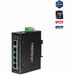 TRENDnet 5-Port Hardened Industrial Unmanaged Gigabit Switch; TI-PG50; 10/100/1000Mbps; DIN-Rail Switch; 4 x Gigabit PoE+ Ports; 1 x Gigabit Port; Gigabit Ethernet Network Switch; Lifetime Protection - 5-Port Industrial Gigabit PoE + DIN-Rail Switch