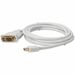 6ft (2m) Mini-DisplayPort Male to DVI-D Male Adapter Cable White - 6 ft DVI-D/Mini DisplayPort Video Cable for Video Device - First End: 1 x Mini DisplayPort Digital Audio/Video - Male - Second End: 1 x 25-pin DVI-D (Dual-Link) Digital Video - Male - Supp