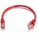Quiktron 1ft Q-Series Cat6a Snagless (UTP) Ethernet Network Patch Cable, CM Rated - Red - 1 ft Category 6a Network Cable for Network Device - First End: 1 x RJ-45 Network - Male - Second End: 1 x RJ-45 Network - Male - Patch Cable - Gold Plated Connector 