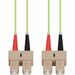 AddOn 15m SC to SC Lime Green OM5 Duplex OFNR (Riser-Rated) Fiber Patch Cable - 49.21 ft Fiber Optic Network Cable for Network Device - First End: SC Network - Male - Second End: SC Network - Male - Patch Cable - Riser, OFNR - 50/125 µm - Lime - 1