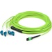 AddOn 8m MPO (Female) to 8xLC (Male) 8-Strand Lime Green OM5 Fiber Fanout Cable - 26.20 ft Fiber Optic Network Cable for Network Device - First End: MPO Network - Female - Second End: LC Network - Male - 10 Gbit/s - Patch Cable - OFNR - Lime Green - 1