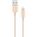 Moshi Integra Lightning Charge/Sync Cable 4 ft (1.2 m) - Satin Gold - 4 ft Lightning/USB Data Transfer Cable for Car Charger - First End: 1 x Lightning - Male - Second End: 1 x USB 2.0 Type A - Male - 480 Mbit/s - MFI - Satin Gold