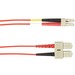Black Box Fiber Optic Patch Network Cable - 3.28 ft Fiber Optic Network Cable for Network Device - First End: 2 x SC Network - Male - Second End: 2 x LC Network - Male - 10 Gbit/s - Patch Cable - 62.5/125 µm - Red