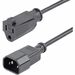 StarTech.com 1ft (0.3m) Power Extension Cord, IEC C14 to NEMA 5-15R, 10A 125V, 18AWG, Black, Outlet Extension Cable for Network Equipment - AC power extension cord 1ft (0.3m) 18AWG power supply extension cable IEC 60320 C14 to NEMA 5-15R; 125V at 10A; UL 