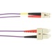 Black Box Fiber Optic Duplex Patch Network Cable - 16.40 ft Fiber Optic Network Cable for Network Device - First End: 2 x SC Network - Male - Second End: 2 x LC Network - Male - 1 Gbit/s - Patch Cable - OFNR - 9/125 µm - Purple - TAA Compliant