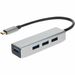 AddOn 8in USB-C Male to 4xUSB 3.0 (A) Female Hub with Aluminum Housing - 8" USB/USB-C Data Transfer Cable for MacBook, Notebook, PC - First End: 4 x USB 3.0 Type A - Female - Second End: USB Type C - Male - Aluminum - 1