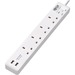 Tripp Lite Power Strip 4-Outlet British BS1363A 220-250V w/ USB Charging - British - 4 x BS 1363/A - 5.91 ft Cord - 13 A Current - 230 V AC Voltage - Desk Mountable, Wall Mountable - White