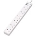 Tripp Lite Power Strip 6-Outlet British BS1363A 220-250V AC 13A 1.8M Cord - British - 6 x BS 1363/A - 5.91 ft Cord - 13 A Current - 230 V AC Voltage - Wall Mountable, Desk Mountable - White