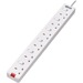 Tripp Lite Power Strip 6-Outlet British BS1363A Individually Switched 13A - British - 6 x BS 1363/A - 9.84 ft Cord - 13 A Current - 230 V AC Voltage - Desk Mountable, Wall Mountable - White
