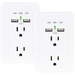 CyberPower MP18HO007 Multipack - (2) Wall Taps w/ USB, White, 1 Year Limited Warranty