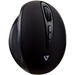 V7 Wireless Ergonomic 7-Button/Adjustable DPI Mouse- MW400 - Black - Optical - Wireless - Radio Frequency - 2.40 GHz - Black - USB - 1600 dpi - Scroll Wheel - 7 Button(s)