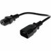 AddOn 1ft C13 Female to C14 Male 18AWG 100-250V at 10A Black Power Cable - 18 Gauge - 120 V AC / 10 A, 230 V AC - Black - 1 ft Cord Length - IEC 60320 C14 / IEC 60320 C13 - 1